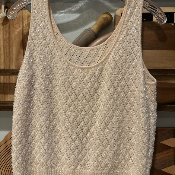 Vintage Escada Couture Cream and Iridescent Beaded Cardigan Set - Picture 12 of 12